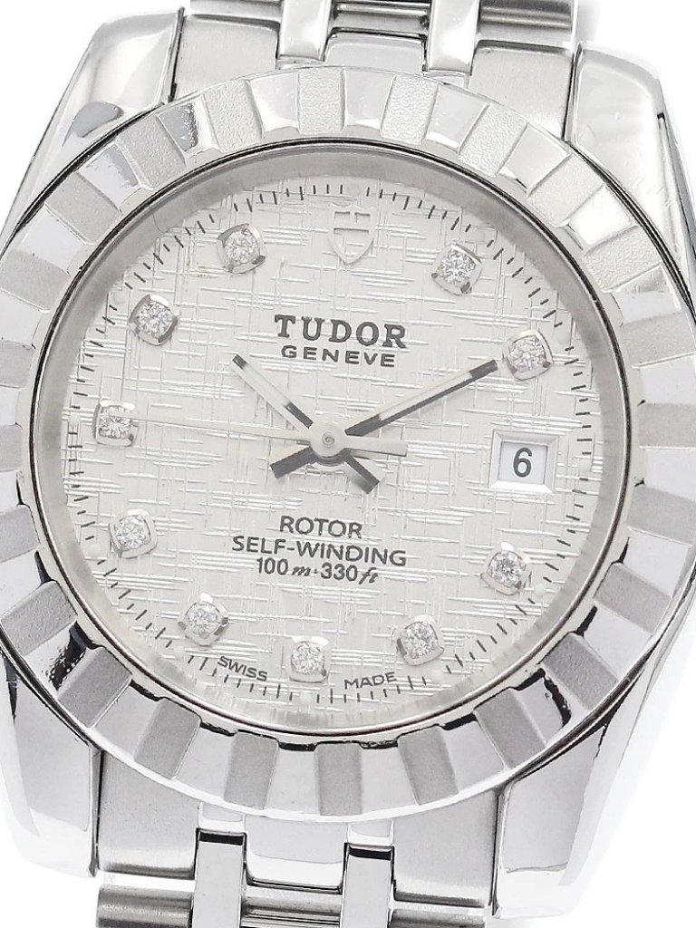 Tudor Classic Date 22010 10p Diamond Silver Dial Automatic Ladies Watch942662